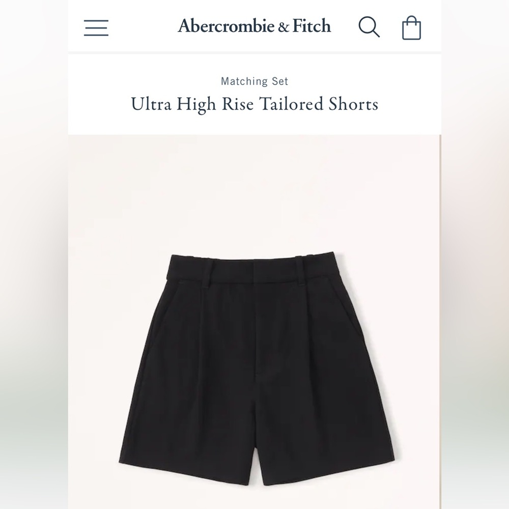 Abercrombie & Fitch Ultra High Rise Tailored Shorts Preloved